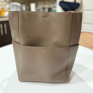Celine Sangle Bucket Bag Taupe